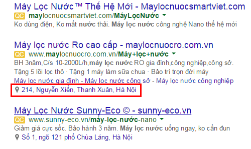 Tích hợp bản đồ trên mẫu Quảng cáo google adwords