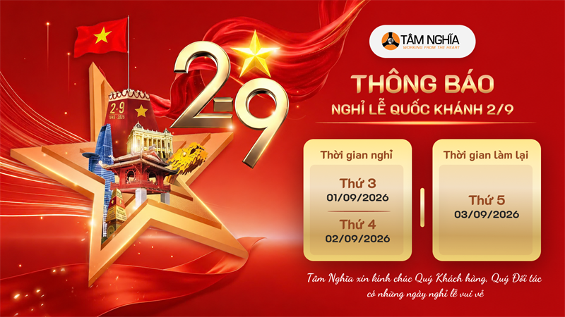 Thông báo lịch nghỉ lễ Quốc khánh 02/09/2026