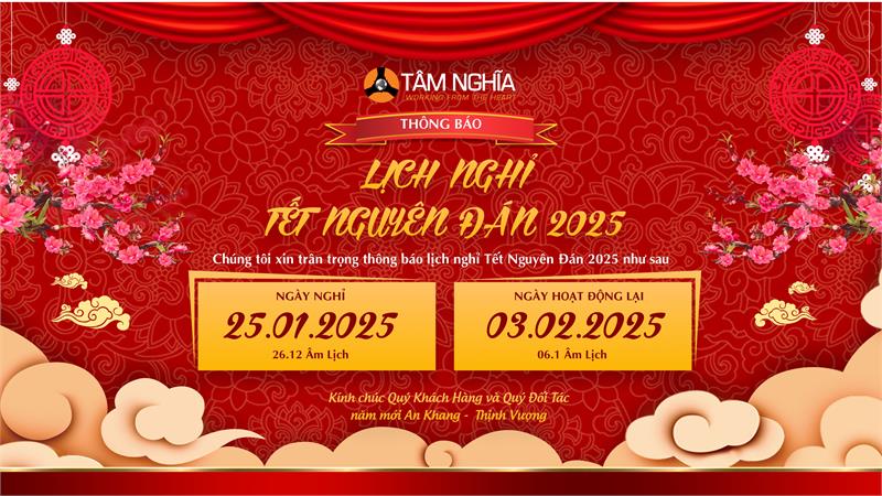 Thông báo lịch nghỉ tết Nguyên Đán 2025