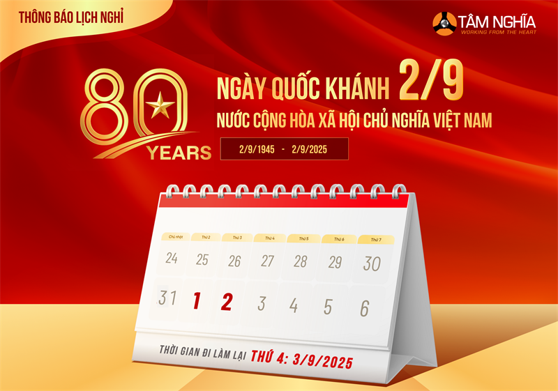 Thông báo lịch nghỉ lễ Quốc khánh 02/09/2025